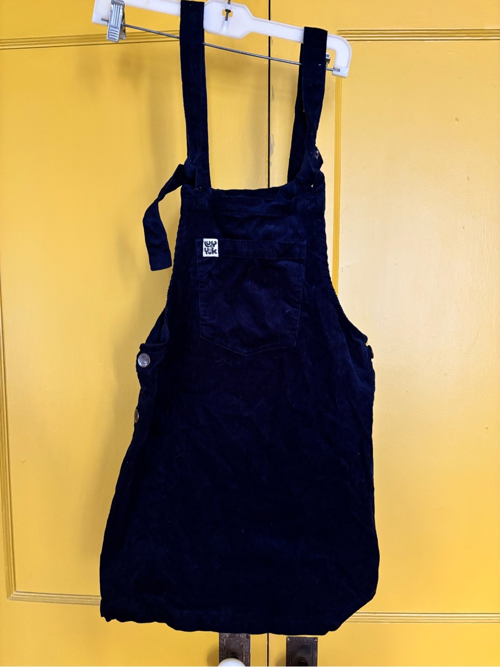 Lucy & Yak Corduroy Pinafore Dress in Deep Navy